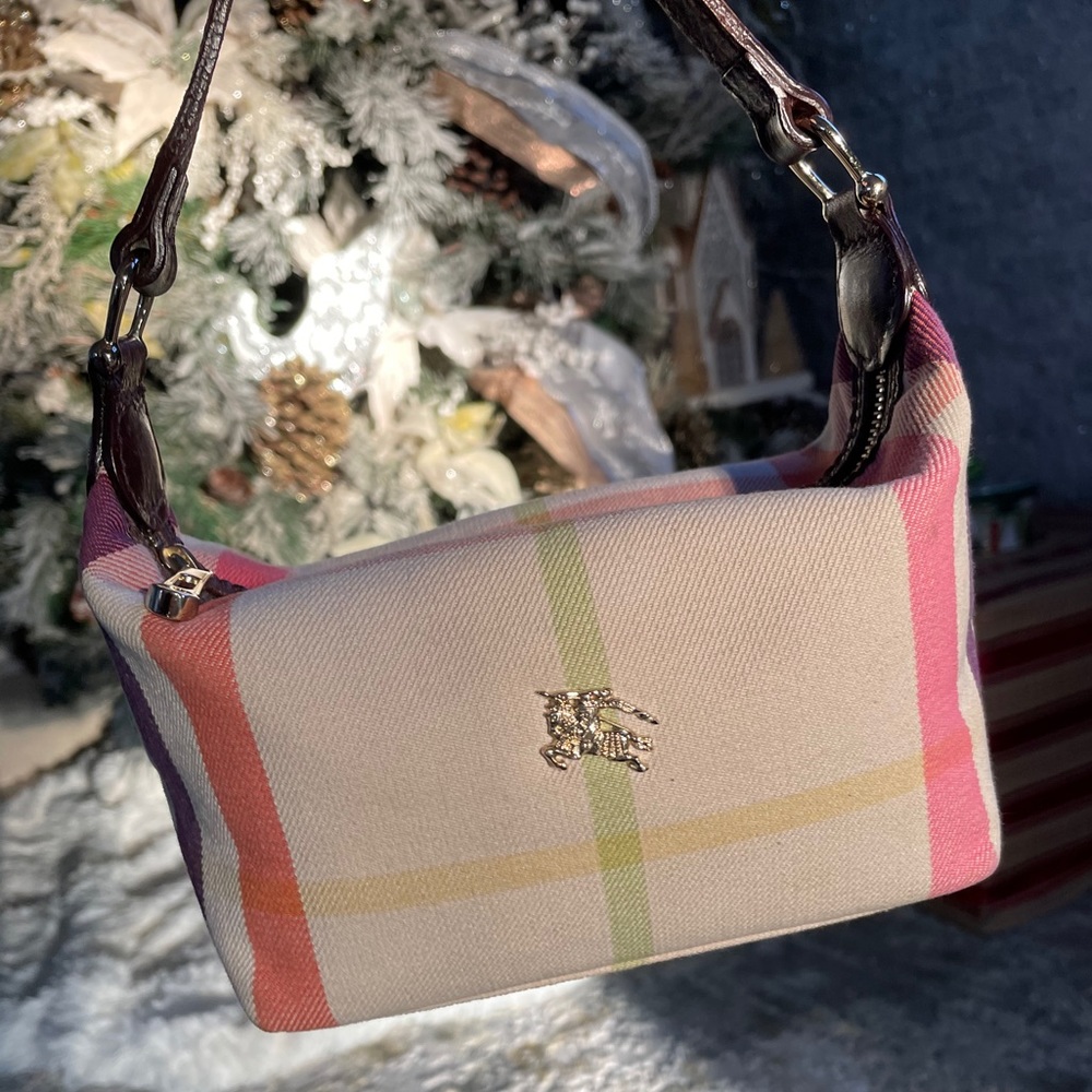 Authentic BURBERRY Small Shoulder Bag w Gold Logo